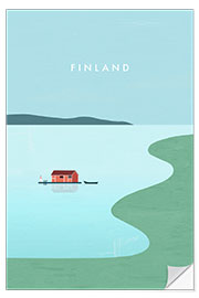 Selvklebende plakat Finnland Travel Art