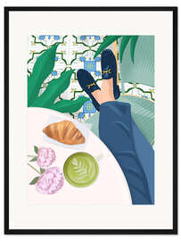 Gerahmter Kunstdruck Kaffee Frühstück