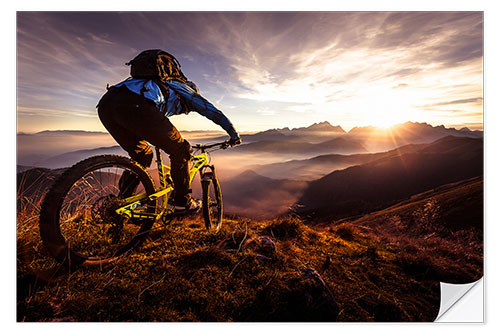 Wall sticker Cross bike in the mountains