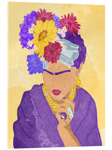 Acrylic print Frida and Flowers