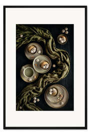 Gerahmter Kunstdruck Matcha Muffins with Meringues