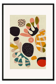 Gerahmter Kunstdruck Mid Century Cut Outs
