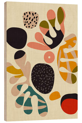 Wood print Mid Century Cut Outs