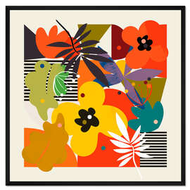 Gerahmter Kunstdruck Circles Minimal Flower