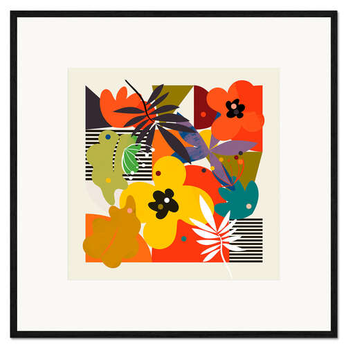 Framed art print Circles Minimal Flower