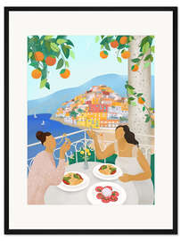 Gerahmter Kunstdruck Girls in Positano - Petra Lizde