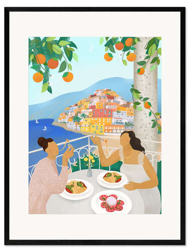 Innrammet kunsttrykk Girls in Positano