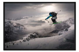 Gerahmter Kunstdruck Backcountry Skiing