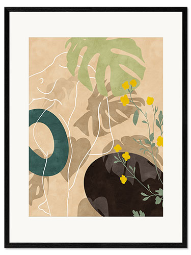 Framed art print Leaves Nude