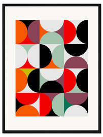 Gerahmter Kunstdruck Mid Century Style