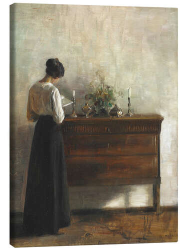 Canvastavla Portrait of a Woman Reading by a Dresser