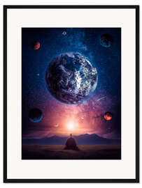 Gerahmter Kunstdruck Meditation im Universum