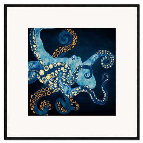 Framed art print Blue Octopus
