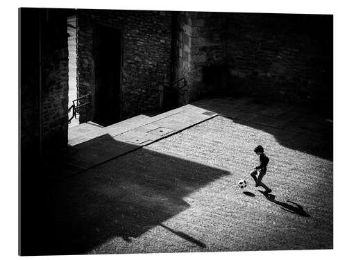 Quadro em plexi-alumínio Child Playing Football