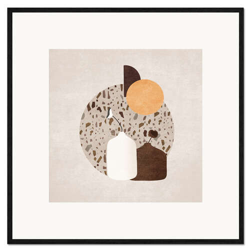 Impression artistique encadrée White and Brown Pots