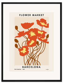 Gerahmter Kunstdruck Flower Market, Barcelona