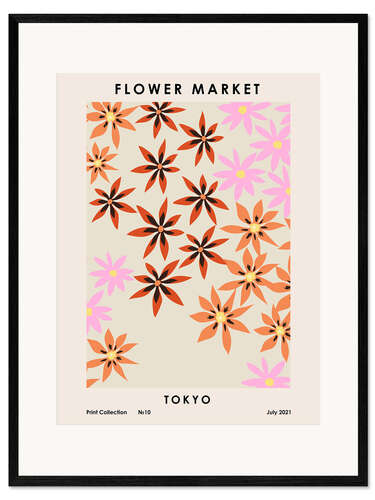 Ingelijste kunstdruk Flower Market, Tokyo