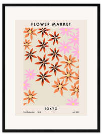 Ingelijste kunstdruk Flower Market, Tokyo