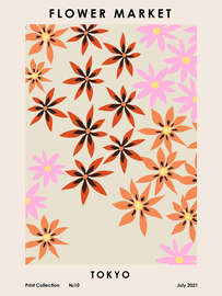 Magnettafel Flower Market, Tokyo