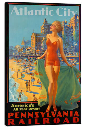 Canvas-taulu Travel to Atlantic City via Pennsylvania Railroad