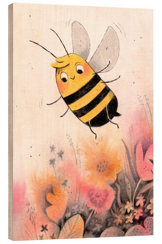 Cuadro de madera Happy Bee