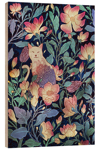 Tableau en bois Cat and Magnolia