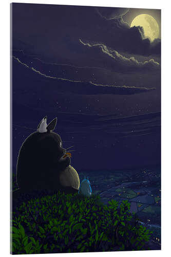 Acrylic print Totoro Playing the Ocarina