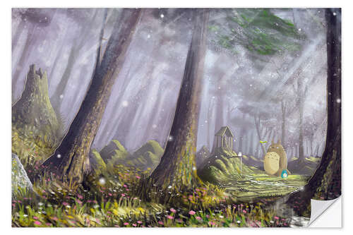 Selvklebende plakat Totoro and the Spirits of the Forest