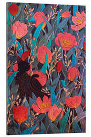 Gallery print Black Cat and Tulips