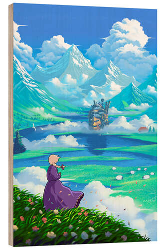 Tableau en bois Gazing at the Castle