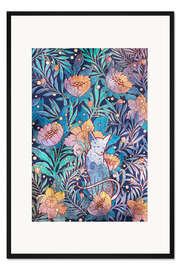 Gerahmter Kunstdruck Sphynx im Blumenfeld