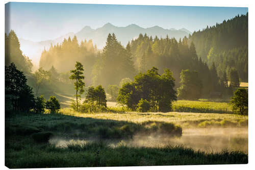 Leinwandbild Wald am Geroldsee mit Soierngruppe