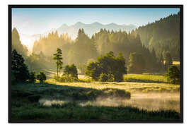 Gerahmter Kunstdruck Wald am Geroldsee mit Soierngruppe