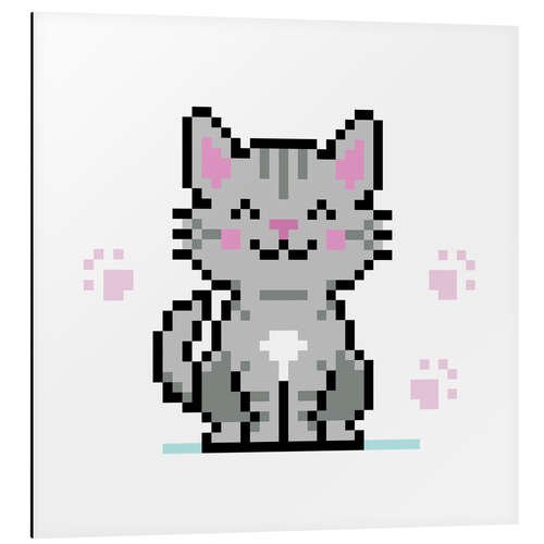 Aluminiumsbilde Cute pixelated cat I