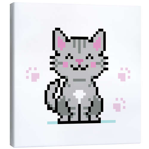 Quadro em tela Cute pixelated cat I