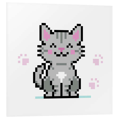 Foam board print Cute pixelated cat I