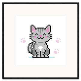 Stampa artistica con cornice Cute pixelated cat I