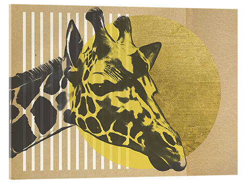 Acrylic print Gold Geometric Giraffe II