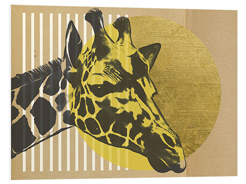 PVC-taulu Gold Geometric Giraffe II