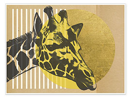 Tableau  Gold Geometric Giraffe II - Alonzo Saunders