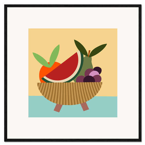 Innrammet kunsttrykk Graphic Fruit Bowl I