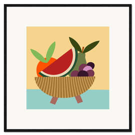 Framed art print Graphic Fruit Bowl I