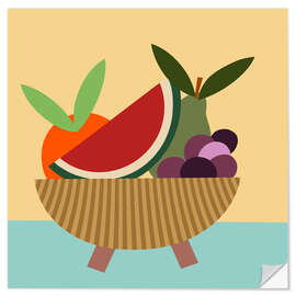 Sticker mural Coupe à fruits graphique I