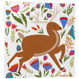 Foam board print Floral Deer