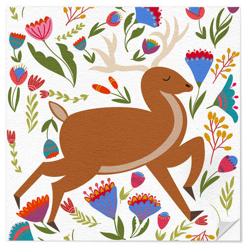 Sticker mural Floral Deer