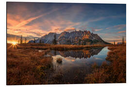 Magnettafel Hochkönig mit Mandlwände vor Bergsee