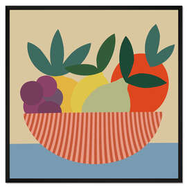 Gerahmter Kunstdruck Grafik Obstschale II
