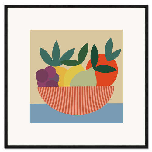 Impresión de arte enmarcada Graphic Fruit Bowl II
