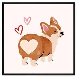 Gerahmter Kunstdruck Herziger Corgi