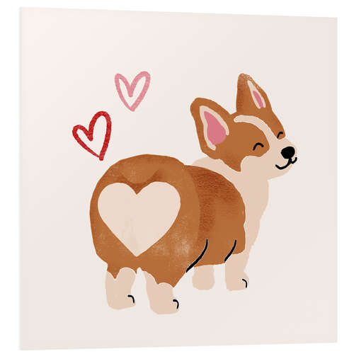 Quadro em PVC Corgi Heart